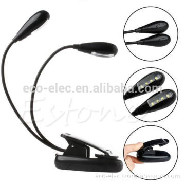 Clip-on Adjustable Dual Arm 8 LED Piano Music Stand Book Light Lamp